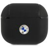 Etui na słuchawki BMW Geniune Leather Silver Logo do Apple AirPods 3 gen Granatowy