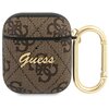 Etui na słuchawki GUESS 4G Script Metal Collection do Apple AirPods 1/2 Brązowy