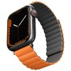 Pasek UNIQ Revix do Apple Watch 1/2/3/4/5/6/7/8/9/SE/SE2/Ultra/Ultra 2 (42/44/45/49mm) Szaro-pomarańczowy Materiał Silikon