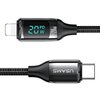 Kabel USB-C - Lightning USAMS SJ545USB01 z wyświetlaczem LCD 1.2m Czarny