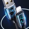 Kabel USB - Lightning USAMS SJ543USB01 z wyświetlaczem LCD 1.2m Czarny Typ USB - Lightning