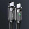 Kabel USB-C - Lightning USAMS SJ518USB01 1.2m Czarny Złącze 2 Lightning