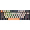 Klawiatura mechaniczna z klawiszami w kolorach pomarańczowym, szarym i czarnym, z podświetleniem RGB. Widoczne klawisze to m.in. "Esc", "Tab", "CapsLk", "Shift", "Ctrl", "Win", "Alt", "Fn", "Ctrl", a także klawisze funkcyjne od F1 do F12.