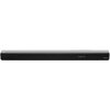 Czarny soundbar z widocznym logo "JVC" po lewej stronie oraz wyświetlaczem pokazującym "HDMI 2" na środku. Po prawej stronie znajduje się napis "Dolby Audio".