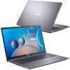 Na zdjęciu widoczny jest laptop z otwartym ekranem, na którym wyświetlany jest kolorowy motyw z bąbelkami oraz logo "ASUS". Obok znajduje się zamknięty laptop, również z widocznym logo "ASUS" na obudowie.