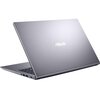 Na zdjęciu widoczny jest srebrny laptop z otwartą pokrywą, na której znajduje się logo "ASUS". Laptop jest ustawiony pod kątem, ukazując klawiaturę i porty z boku urządzenia.