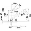Bateria BLANCO Tivo-S 526279 Czarny-Chrom Wysokość wylewki 135 mm