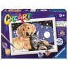 Malowanie po numerach RAVENSBURGER CreArt Pies z kotkiem nocą 20045