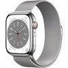 Apple Watch 8 GPS + Cellular 45mm koperta ze stali nierdzewnej (srebrny) + bransoleta mediolańska (srebrny)