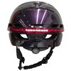 Fioletowy kask z wbudowaną lampką, na którym widnieje napis "REDEFINE YOUR SAFETY". Na kasku znajduje się również pokrętło z napisem "PATENTED SIZE ADJUSTER".