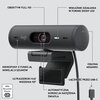 Kamera LOGITECH Brio 500 USB-C - 1080p Grafitowy Kolor Grafitowy