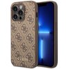 Etui GUESS Metal Gold Logo do Apple iPhone 14 Pro Brązowy