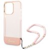 Etui GUESS Translucent Pearl Strap do Apple iPhone 14 Pro Max Różowy Dominujący kolor Różowy