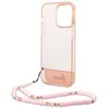 Etui GUESS Translucent Pearl Strap do Apple iPhone 14 Pro Max Różowy Typ Etui nakładka