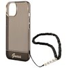 Etui GUESS Translucent Pearl Strap do Apple iPhone 14 Plus Przezroczysto-czarny Dominujący kolor Przezroczysto-czarny