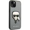 Etui KARL LAGERFELD Saffiano Karl's Head Patch do Apple iPhone 14 Plus Srebrny Dominujący kolor Srebrny