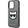 Etui KARL LAGERFELD Saffiano Choupette Head Patch do Apple iPhone 14 Pro Max Srebrny Dominujący kolor Srebrny