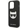 Etui KARL LAGERFELD Saffiano Choupette Head Patch do Apple iPhone 14 Pro Max Czarny Dominujący kolor Czarny
