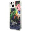 Etui GUESS Flower Liquid Glitter do Apple iPhone 14 Niebieski Seria telefonu iPhone