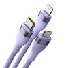 Kabel USB - Lightning/Micro USB/USB-C BASEUS Flash Series 100W 1.2 m Fioletowy Rodzaj Kabel