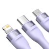 Kabel USB - Lightning/Micro USB/USB-C BASEUS Flash Series 100W 1.2 m Fioletowy Gwarancja 12 miesięcy