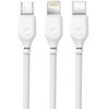 Kabel USB - Lightning/USB-C/Micro USB XO 3w1 NB103 2.1A 1 m Biały
