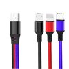 Kabel USB - Lightning/Micro USB/USB-C XO NB143 3w1 2.4A 1.2 m Wielokolorowy
