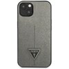 Etui GUESS Saffiano Triangle Logo do Apple iPhone 14 Srebrny Model telefonu iPhone 14