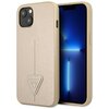 Etui GUESS Saffiano Triangle Logo do Apple iPhone 14 Beżowy