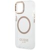 Etui GUESS Metal Outline MagSafe do Apple iPhone 14 Przezroczysto-złoty Typ Etui nakładka