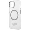 Etui GUESS Metal Outline MagSafe do Apple iPhone 14 Przezroczysto-srebrny Typ Etui nakładka