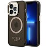 Etui GUESS Gold Outline Translucent MagSafe do Apple iPhone 14 Pro Czarny