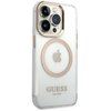 Etui GUESS Metal Outline MagSafe do Apple iPhone 14 Pro Przezroczysto-srebrny Kompatybilność Apple iPhone 14 Pro