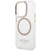 Etui GUESS Metal Outline MagSafe do Apple iPhone 14 Pro Przezroczysto-srebrny Typ Etui nakładka