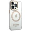 Etui GUESS Metal Outline MagSafe do Apple iPhone 14 Pro Max Przezroczysto-złoty Kompatybilność Apple iPhone 14 Pro Max