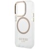 Etui GUESS Metal Outline MagSafe do Apple iPhone 14 Pro Max Przezroczysto-złoty Typ Etui nakładka