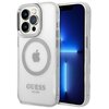 Etui GUESS Metal Outline MagSafe do Apple iPhone 14 Pro Max Przezroczysto-srebrny