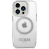 Etui GUESS Metal Outline MagSafe do Apple iPhone 14 Pro Max Przezroczysto-srebrny Model telefonu iPhone 14 Pro Max