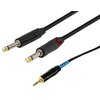 Kabel SSQ MIJM1 TRS 3.5 mm - 2 x Jack 6.3 mm 1 m Czarny