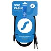 Kabel SSQ MIJM1 TRS 3.5 mm - 2 x Jack 6.3 mm 1 m Czarny Materiał Miedź
