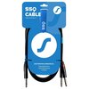 Kabel SSQ JSJM3 Jack stereo 6.3 mm - 2 x Jack 6.3 mm 3 m Materiał Miedź