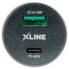 Ładowarka samochodowa XLINE CC601 QC3 18W + PD3 45W Czarny Moc wyjściowa [mA] 3000