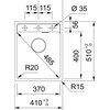 Zlewozmywak jednokomorowa FRANKE Maris MRG 610-37 114.0661.780 Cappuccino 51x41 Wykonanie Fragranite