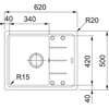 Zlewozmywak jednokomorowy z ociekaczem FRANKE Basis BFG 611-62 114.0676.302 Kamienny szary 50x62 Typ Wbudowywany
