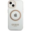 Etui GUESS Metal Outline MagSafe do Apple iPhone 13 Przezroczysto-złoty Model telefonu iPhone 13