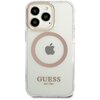 Etui GUESS Metal Outline MagSafe do Apple iPhone 13 Pro Max Przezroczysto-złoty Model telefonu iPhone 13 Pro Max