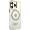 Etui GUESS Metal Outline MagSafe do Apple iPhone 13 Pro Max Przezroczysto-złoty Kompatybilność Apple iPhone 13 Pro Max