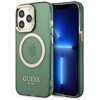 Etui GUESS Gold Outline Translucent MagSafe do Apple iPhone 13 Pro Zielony