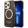 Etui GUESS Gold Outline Translucent MagSafe do Apple iPhone 13 Pro Czarny