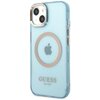 Etui GUESS Gold Outline Translucent MagSafe do Apple iPhone 13 Niebieski Seria telefonu iPhone